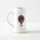 Clan Rose Wappen über Tartan Bierglas (Links)