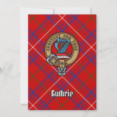 Clan Rose Wappen über Tartan Einladung (Rückseite)