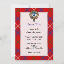 Clan Rose Wappen über Tartan Einladung