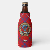 Clan Rose Wappen über Tartan Flaschenkühler (Flaschenvorderseite)