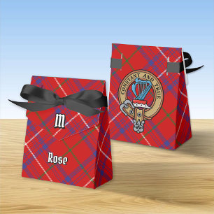 Clan Rose Wappen über Tartan Geschenkschachtel