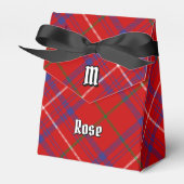 Clan Rose Wappen über Tartan Geschenkschachtel (Vorderseite)