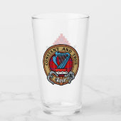 Clan Rose Wappen über Tartan Glas (Vorderseite)