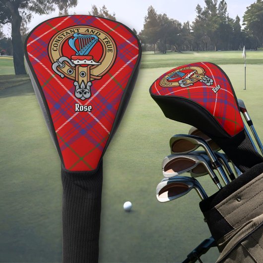 Clan Rose Wappen über Tartan Golf Headcover