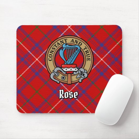 Clan Rose Wappen über Tartan Mousepad (Mit Mouse)