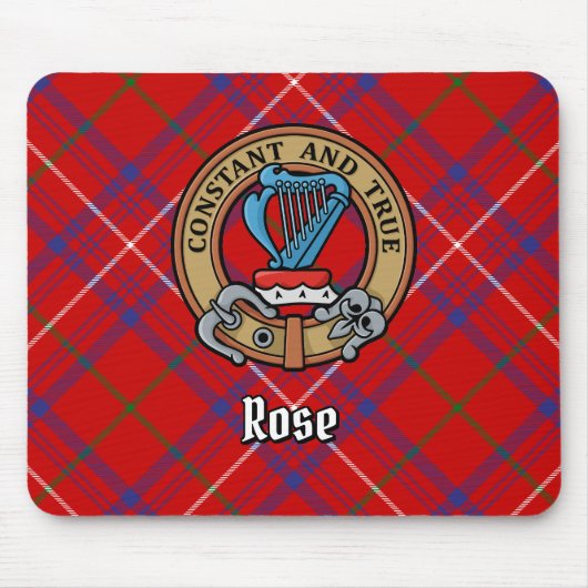 Clan Rose Wappen über Tartan Mousepad (Vorne)
