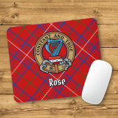 Clan Rose Wappen über Tartan Mousepad
