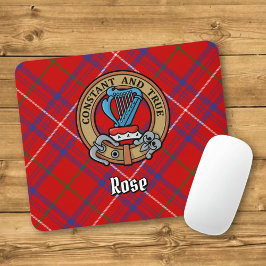 Clan Rose Wappen über Tartan Mousepad