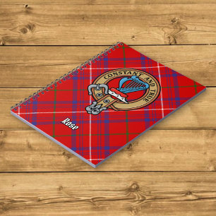 Clan Rose Wappen über Tartan Notizblock