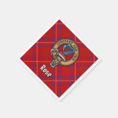 Clan Rose Wappen über Tartan Serviette (Ecke)