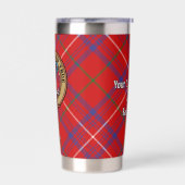 Clan Rose Wappen über Tartan Thermobecher (Links)