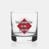 Clan Rose Wappen über Tartan Whiskyglas (Rückseite)