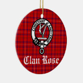Clan Rose Wappen und Tartan Personalisiert Keramik Ornament (Rechts)