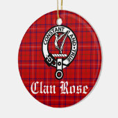 Clan Rose Wappen und Tartan Personalisiert Keramik Ornament (Links)