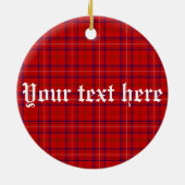 Clan Rose Wappen und Tartan Personalisiert Keramik Ornament (Hinten)