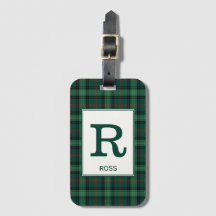 Clan Ross Jagd Tartan Green Kariert Monogram