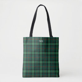 Clan Ross Jagd Tartan Green Kariert Monogram Tasche