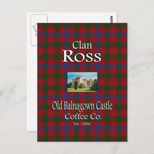 Clan Ross Old Balnagown Castle Coffee Co. Postkarte (Vorne/Hinten)