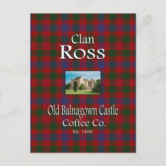 Clan Ross Old Balnagown Castle Coffee Co. Postkarte (Vorderseite)