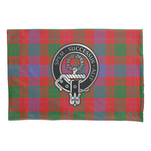 Clan Ross Wappen auf Tartan Kissenbezug (Vorderseite)