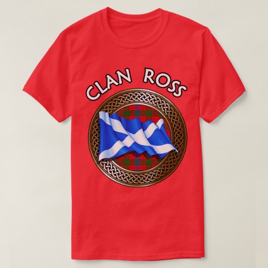 Clan Ross Wappen Tartan Knot 1 T-Shirt (Design vorne)