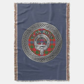 Clan Ross Wappen & Tartan Knot Decke (Vorderseite Vertikal)