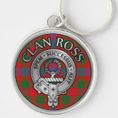Clan Ross Wappen & Tartan Knot Schlüsselanhänger (Vorne)