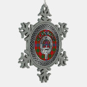 Clan Ross Wappen & Tartan Knot Schneeflocken Zinn-Ornament (Links)