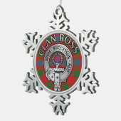 Clan Ross Wappen & Tartan Knot Schneeflocken Zinn-Ornament (Rechts)