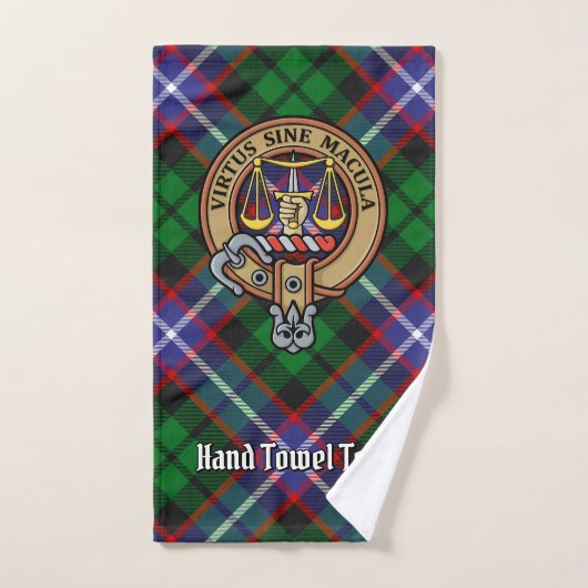 Clan Russell Crest over Tartan Badhandtuch Set (Handtuch)