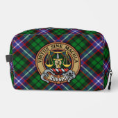 Clan Russell Crest over Tartan Waschbeutel (Vorderseite)