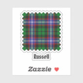 Clan Russell Tartan Aufkleber (Blatt)