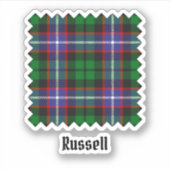 Clan Russell Tartan Aufkleber (Vorderseite)