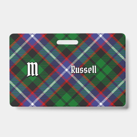 Clan Russell Tartan Ausweis (Vorderseite)