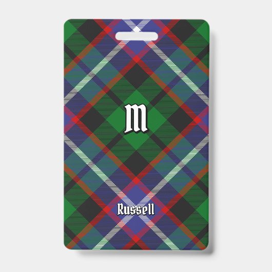 Clan Russell Tartan Ausweis (Vorderseite)