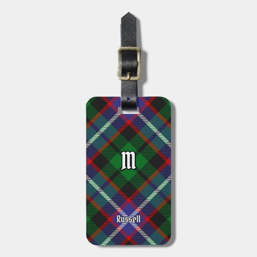 Clan Russell Tartan Gepäckanhänger (Vorderseite vertikal)