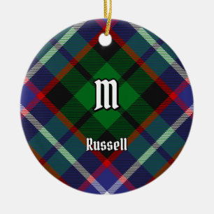 Clan Russell Tartan Keramik Ornament