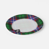 Clan Russell Tartan Pappteller (Schrägansicht)