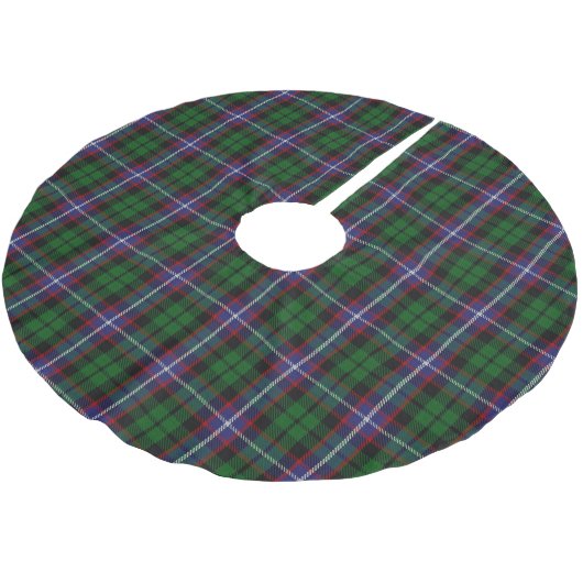 Clan Russell Tartan Polyester Weihnachtsbaumdecke (Schrägansicht)