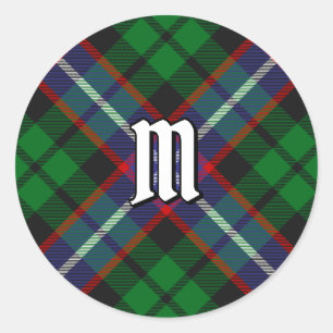 Clan Russell Tartan Runder Aufkleber