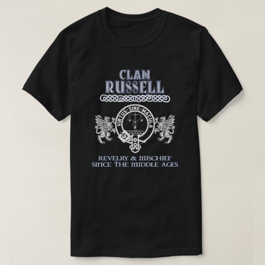 Clan Russell Wappen Schottischer Clans Schottische T-Shirt (Design vorne)