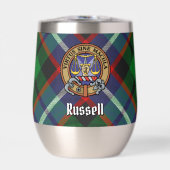 Clan Russell-Wappen über Tartan (Vorderseite)