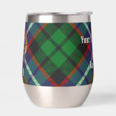 Clan Russell-Wappen über Tartan (Links)