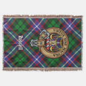 Clan Russell-Wappen über Tartan Decke (Vorderseite)