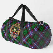Clan Russell-Wappen über Tartan Duffle Bag (Rechte Ecke)