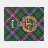 Clan Russell-Wappen über Tartan Fleecedecke (Vorderseite (Horizontal))