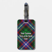 Clan Russell-Wappen über Tartan Gepäckanhänger (Rückseite vertikal)