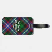 Clan Russell-Wappen über Tartan Gepäckanhänger (Rückseite horizontal)