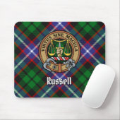 Clan Russell-Wappen über Tartan Mousepad (Mit Mouse)