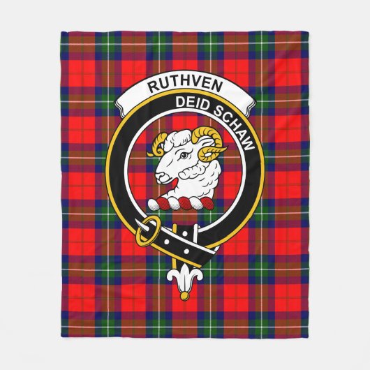 Clan Ruthven Tartan Kariert Fleecedecke (Vorderseite)